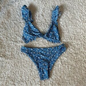 Blue floral bikini set